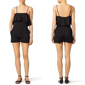 KARINA GRIMALDI 70s Ruffled Square Neck Sleeveless High Waist Playsuit‎ Romper M